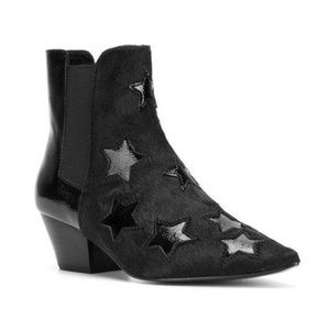 Ash stars black bliss calf hair ankle booties